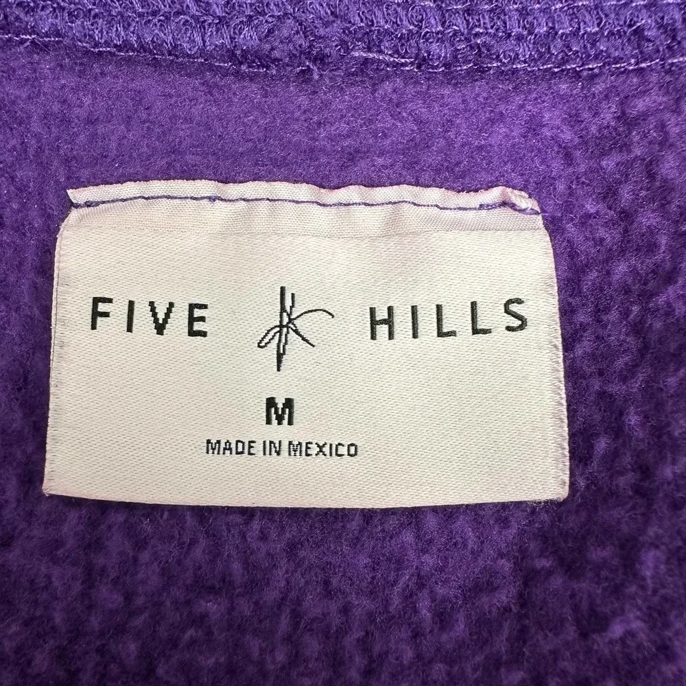 Five Hills Quackity Night Drive Hoodie Sweatshirt‎ Men Size Medium Purple Fleece